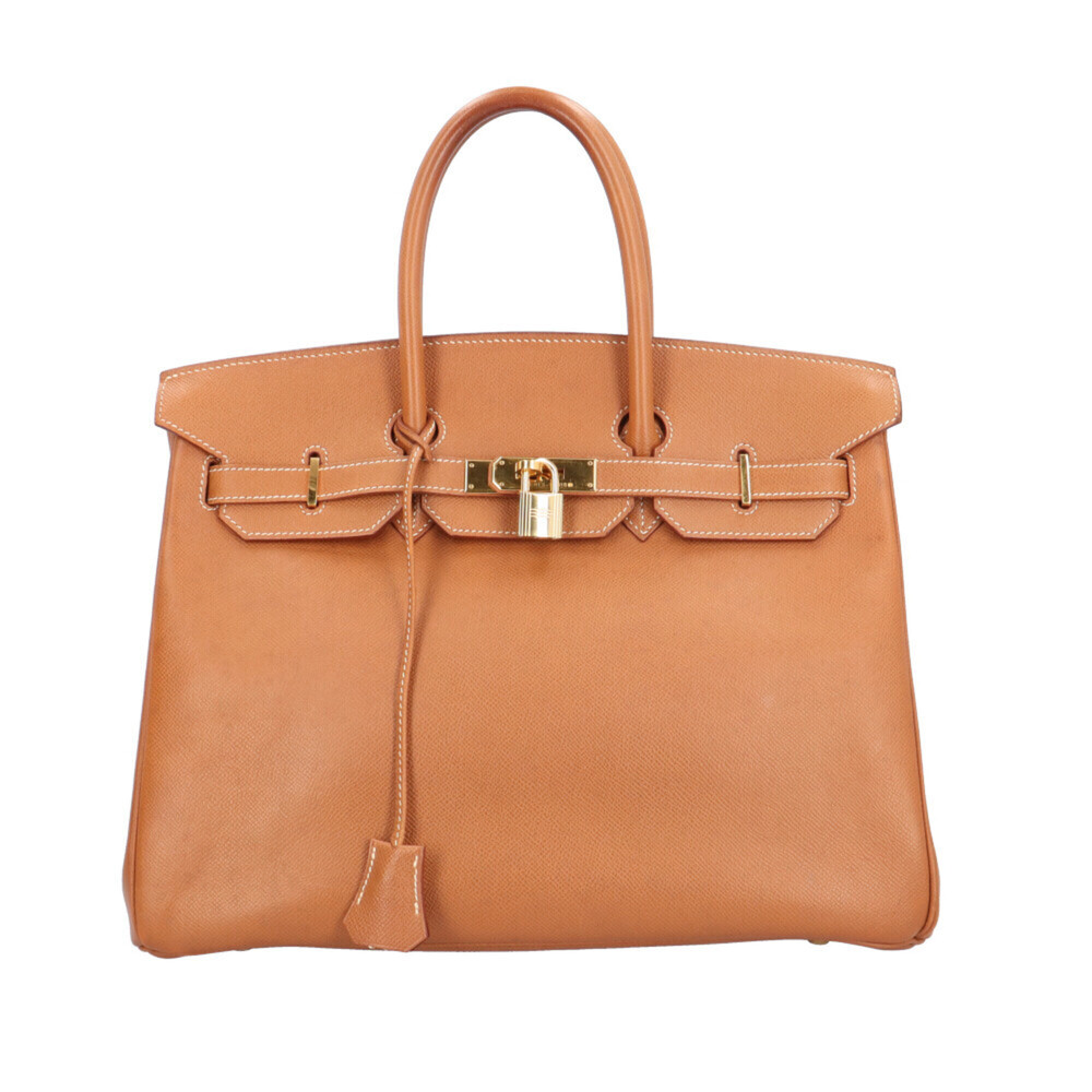 Hermes Birkin 35 Handbag, Togo Leather, Brown, Women's, Pre-owned